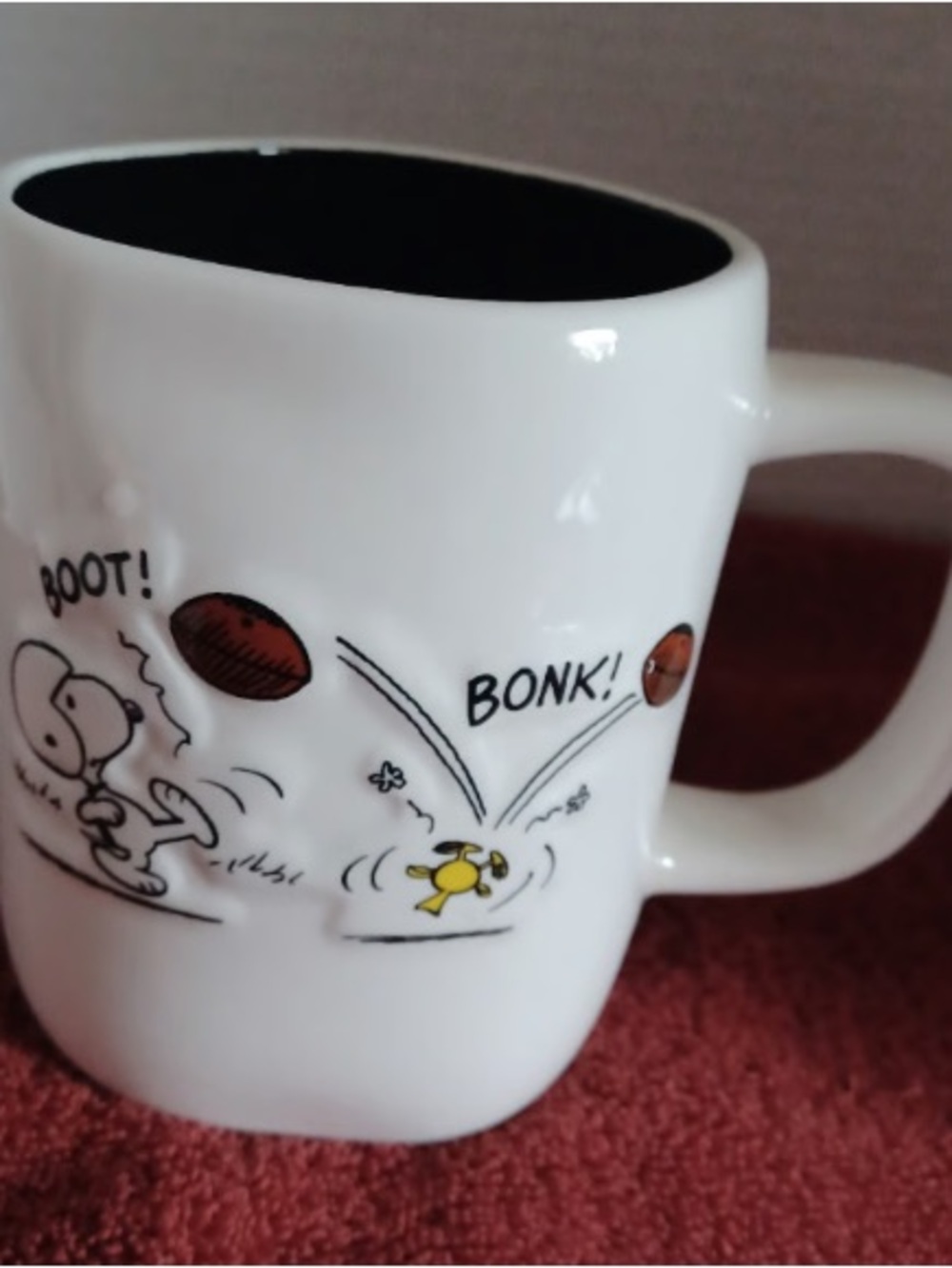 Peanuts Comic Ceramic Coffee Mug - White with Black Interior